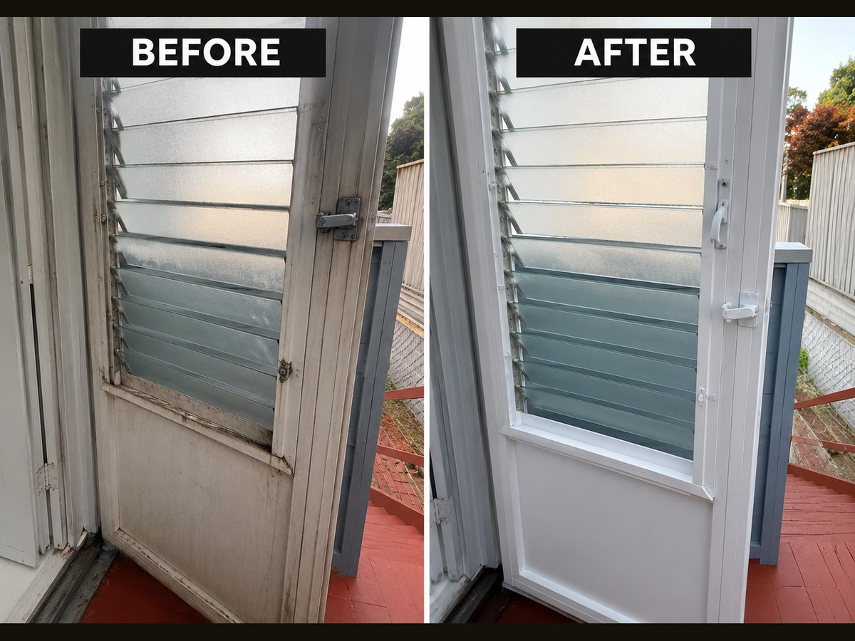Door cleaned and repainted