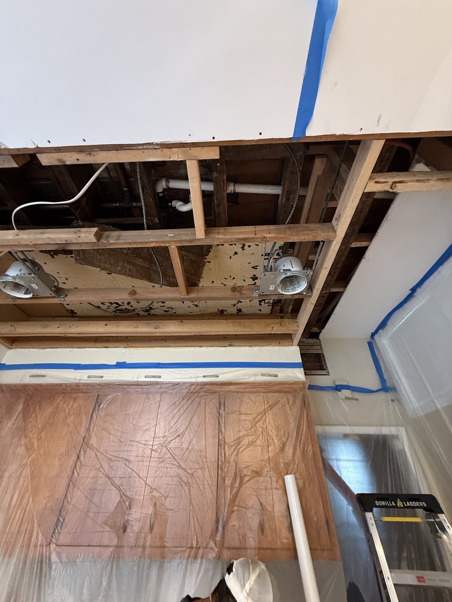 Ceiling opened for repair